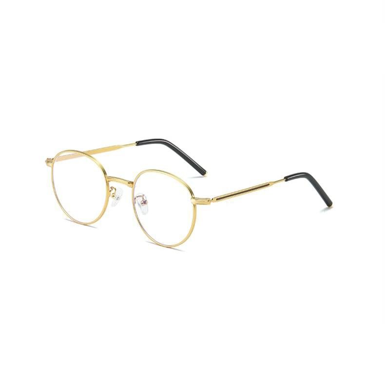 Gold round glasses with black arms